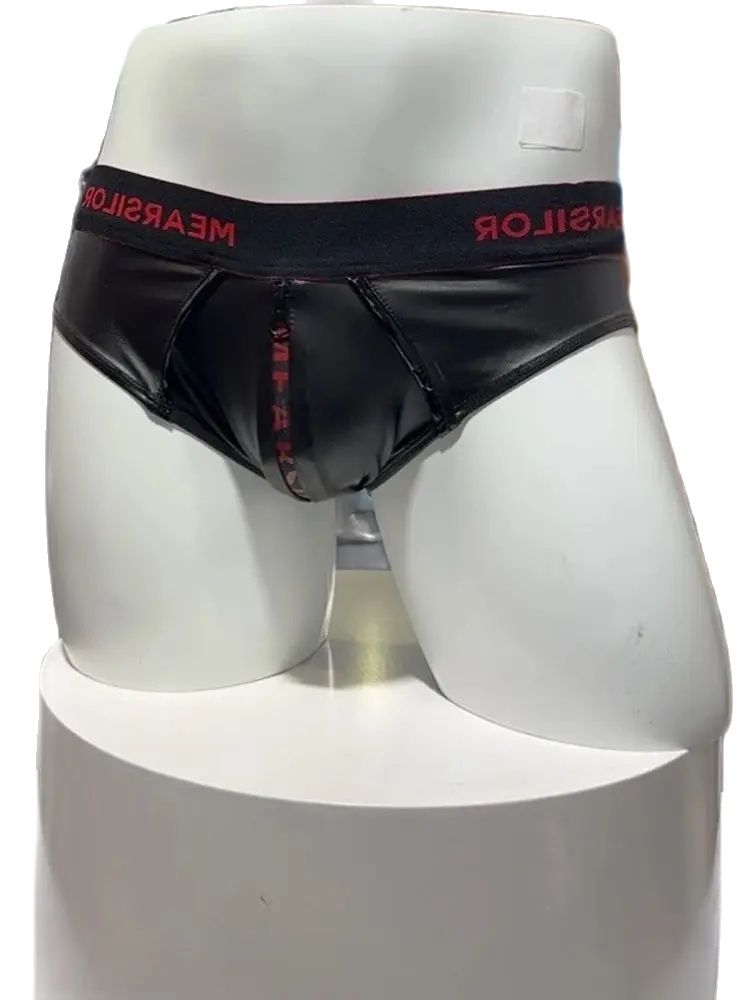 Pouch Boxer Pouch - Faux Latex Elastic PU Leather Bikini