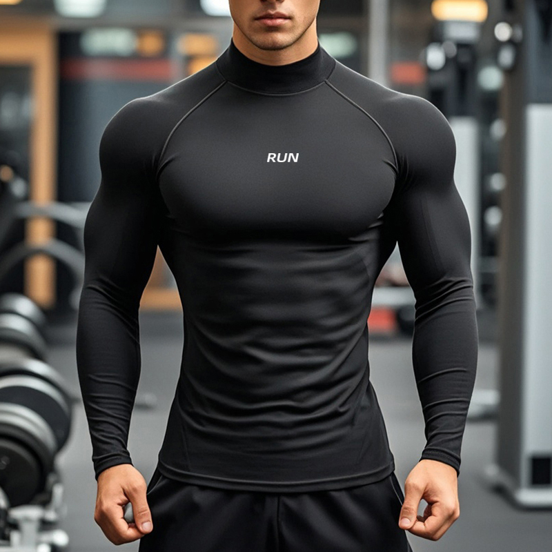 Men's Running Turtleneck Quick - مراجعة T Shirt Tight Fit وسعره