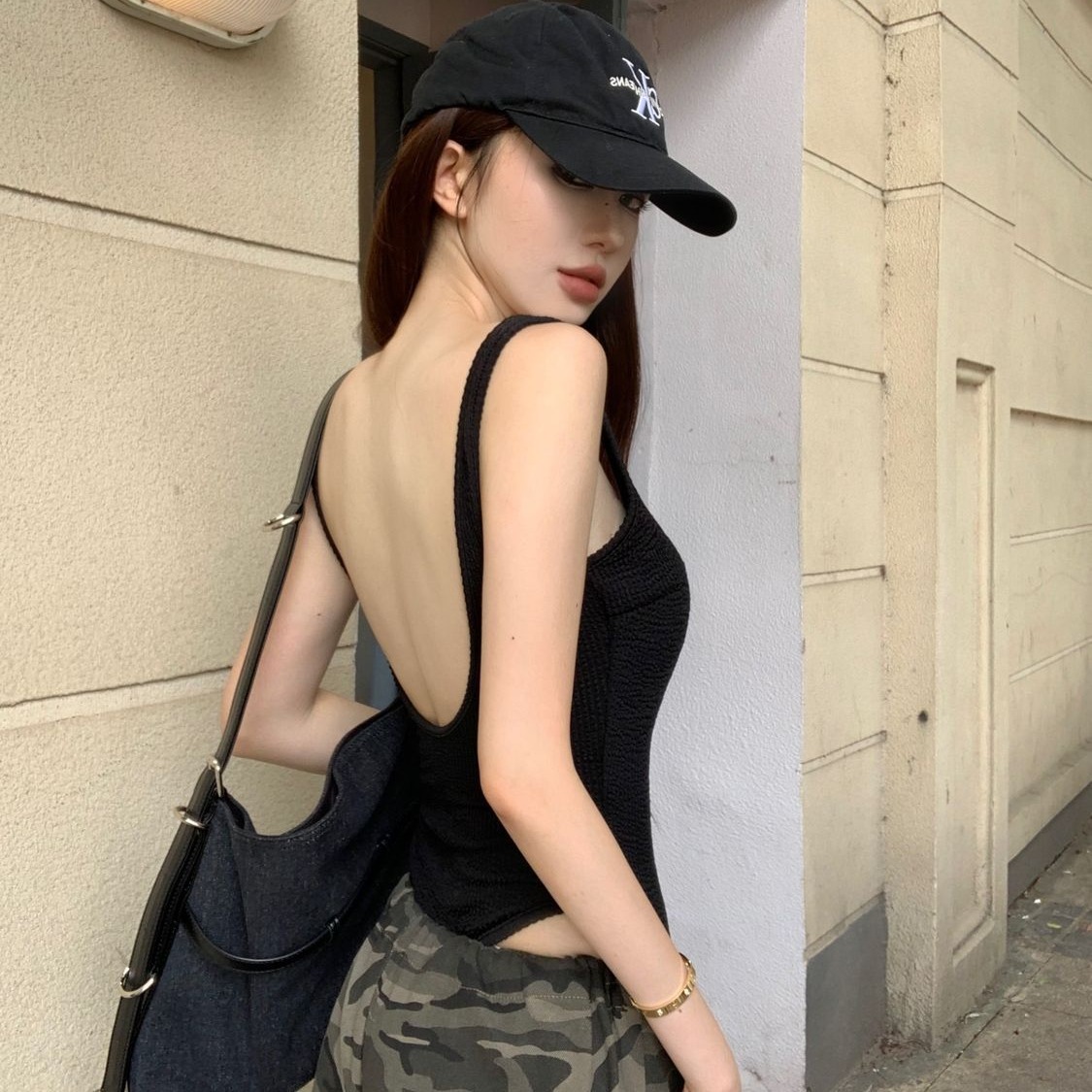 Black Strappy Bodysuit Sexy Ba - مراجعة Tank Top Ribbed وسعره