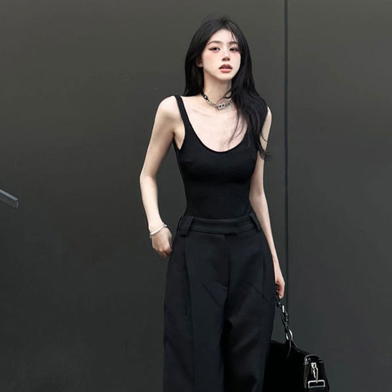 Black Strappy Bodysuit Sexy Ba - مراجعة Tank Top Ribbed وسعره