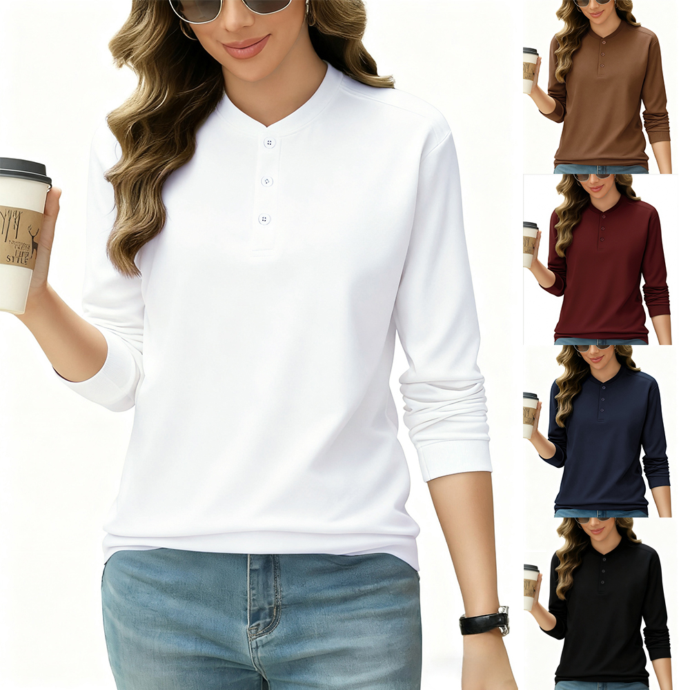 2026 NEW Solid Cotton Henley S - مراجعة Undershirt Crew Neck وسعره