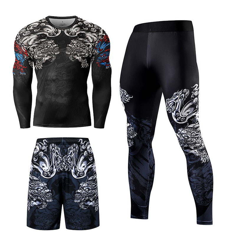 2/3PCS Men Jiu jitsu Tracksuit - مراجعة Compression Long Pant وسعره