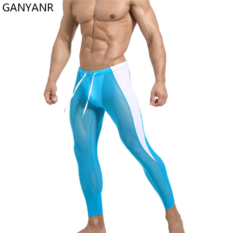 GANYANR Running Tights Men Com - مراجعة Compression Long Pant وسعره