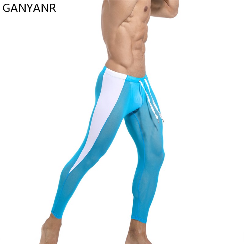GANYANR Running Tights Men Com - مراجعة Compression Long Pant وسعره