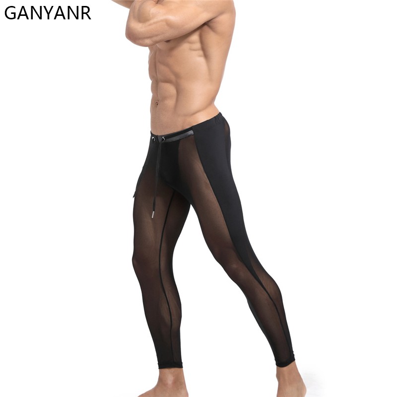 GANYANR Running Tights Men Com - مراجعة Compression Long Pant وسعره