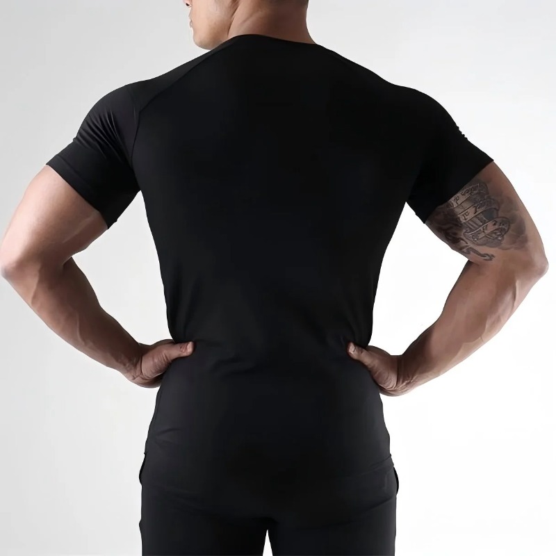 Men Quick Dry Compression Elas - مراجعة T Shirt Tight Fit وسعره