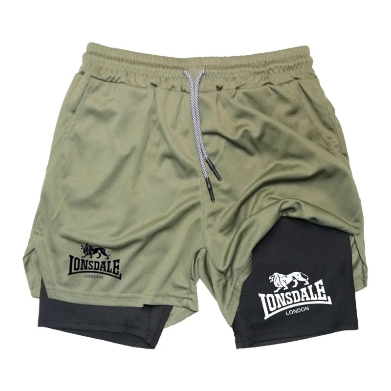 Print 2 in 1 Running Shorts fo - مراجعة Compression Shorts Athletes وسعره
