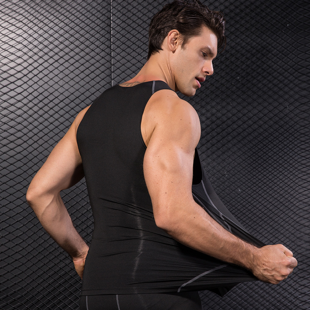 Men Black Sport Skinny Vest Ti - مراجعة Base Layer Top وسعره