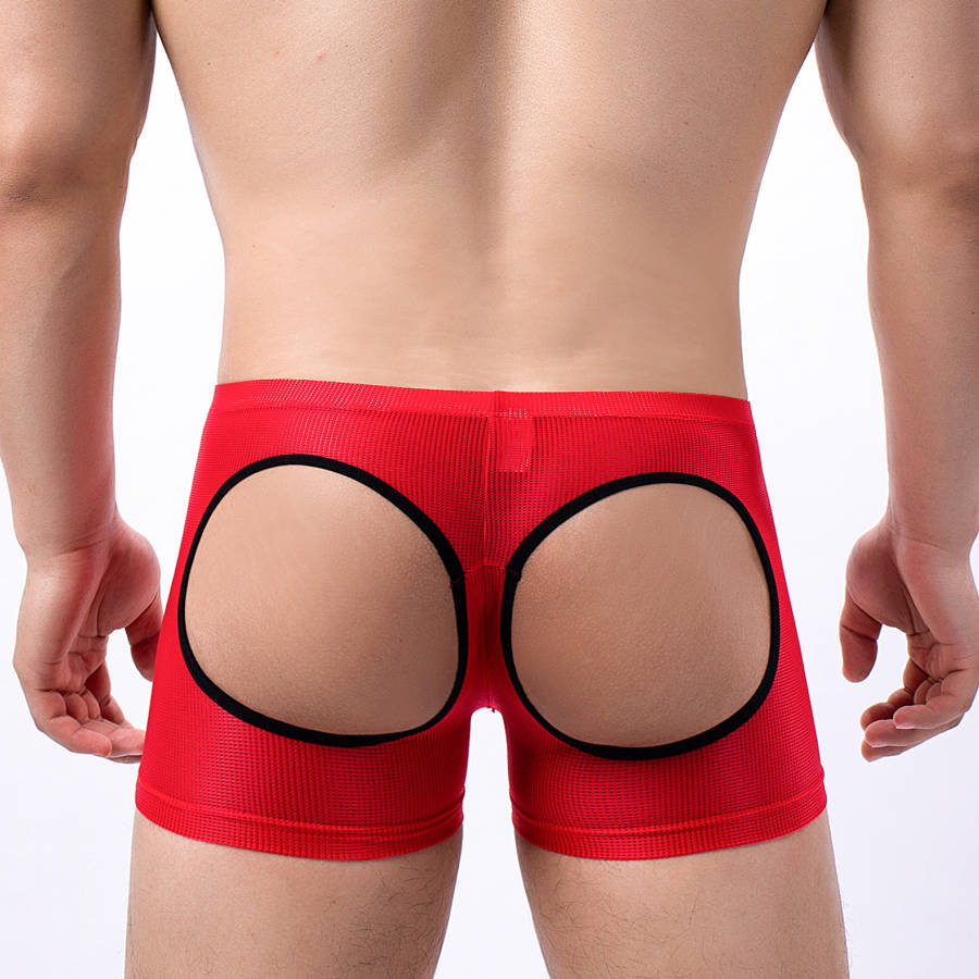 Men's Open Butt Boxer Shorts M - مراجعة Mesh Sport Boxer وسعره