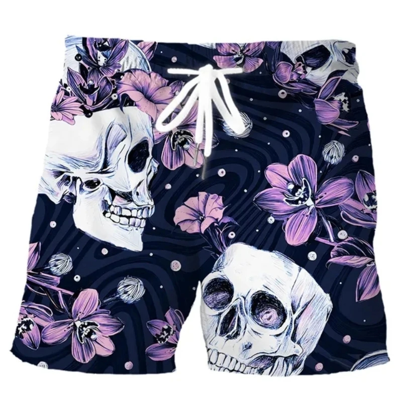 Hawaiian Men Swim Trunks Skull - مراجعة Trunk Breathable Men وسعره