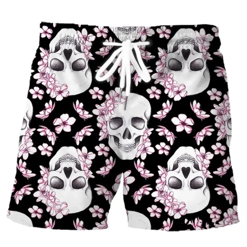 Hawaiian Men Swim Trunks Skull - مراجعة Trunk Breathable Men وسعره