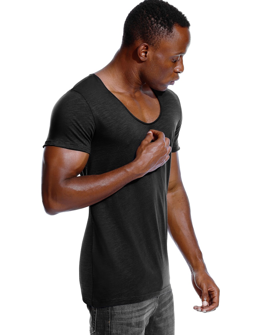Scoop Neck T Shirt for Men Low - مراجعة Undershirt Crew Neck وسعره