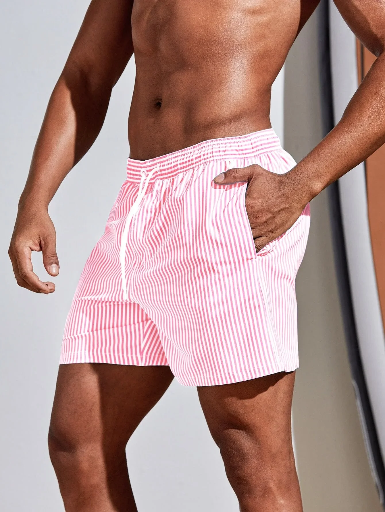 Men Vertical Striped Drawstrin - مراجعة Bamboo Fiber Trunk وسعره