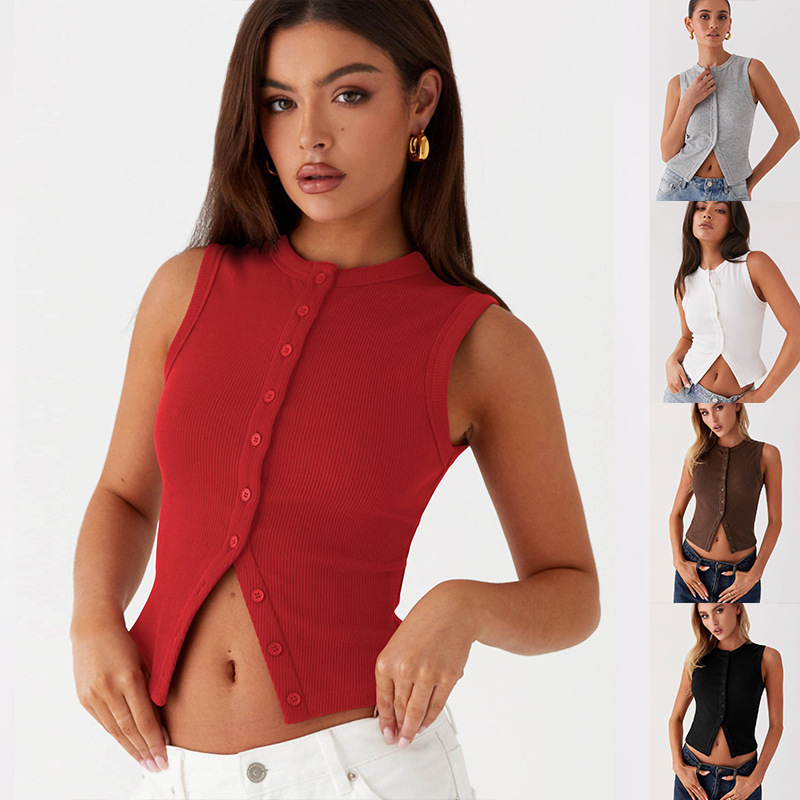 Ribbed Tank Button Crop Top Y2 - مراجعة Tank Top Ribbed وسعره