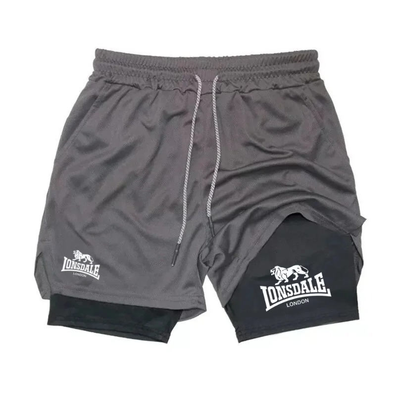 2in1 Running Shorts for Men Gy - مراجعة Compression Shorts Athletes وسعره