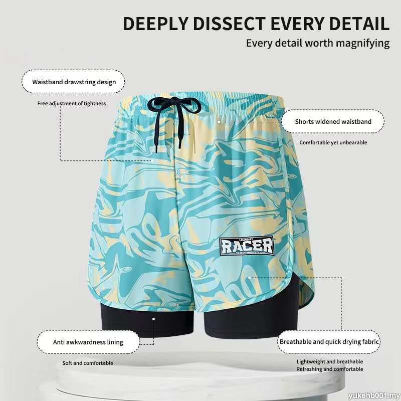 Swimming Trunks Adult Double L - مراجعة Trunk Breathable Men وسعره