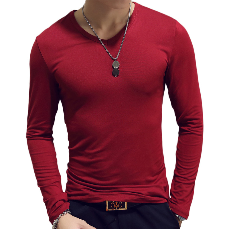 V Neck Mens T Shirts Plain Lon - مراجعة Undershirt Crew Neck وسعره