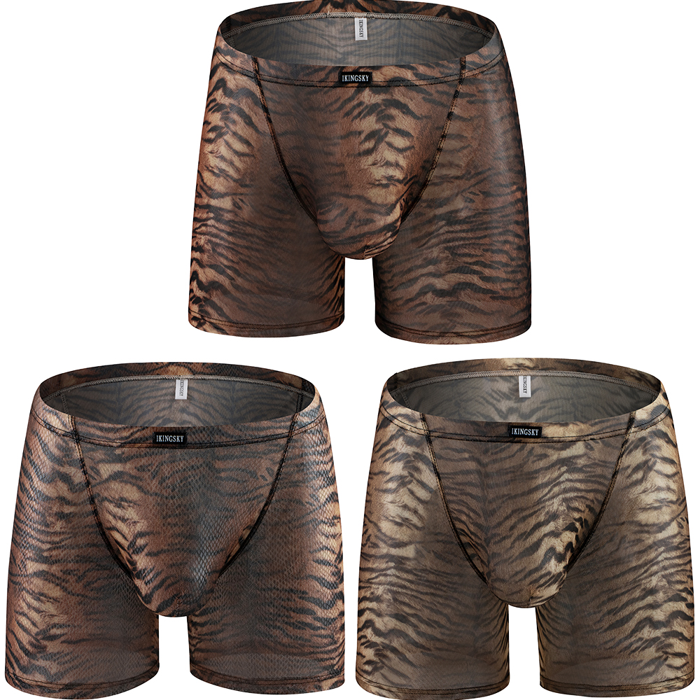 iKingsky Men's Tiger Stripes L - مراجعة Long Leg Trunk Men وسعره