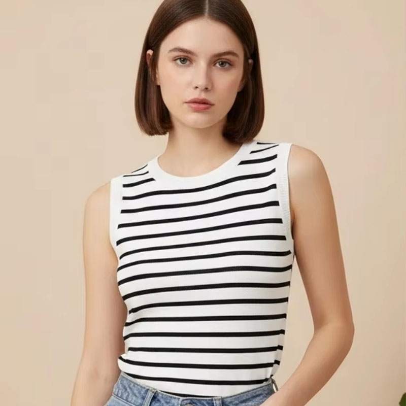 One Size Short Striped Ice Sil - مراجعة Sleeveless Undershirt وسعره
