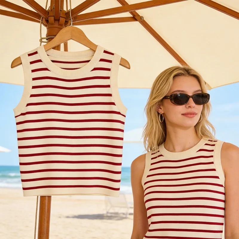 One Size Short Striped Ice Sil - مراجعة Sleeveless Undershirt وسعره
