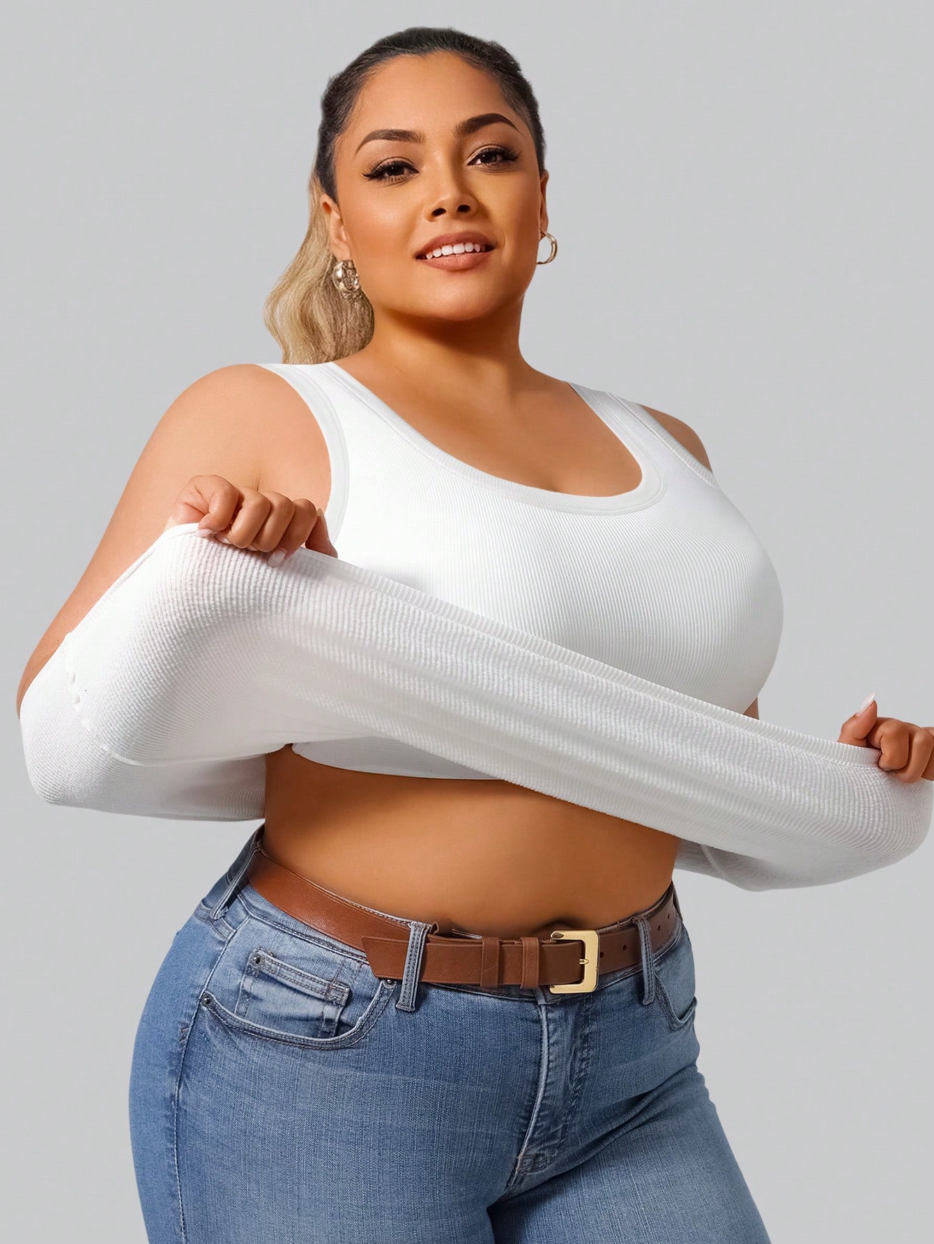 Plus Size Women's Solid Ribbed - مراجعة Tank Top Ribbed وسعره