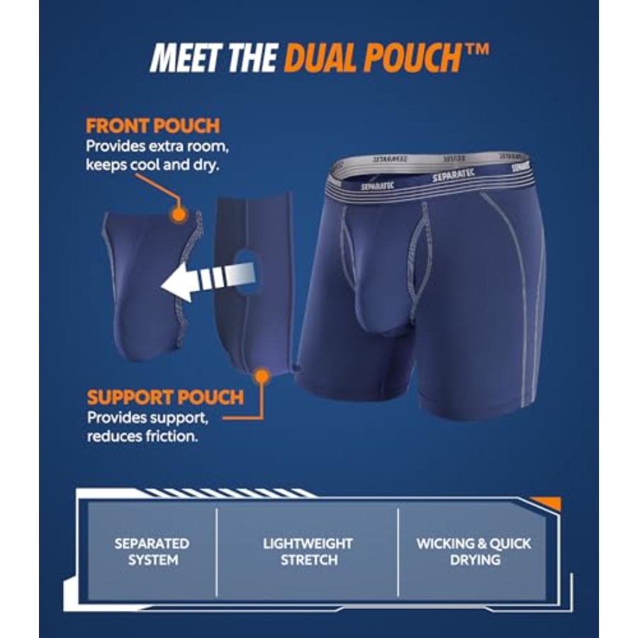 Separatec Mens Underwear with  - مراجعة Performance Boxer Sport وسعره