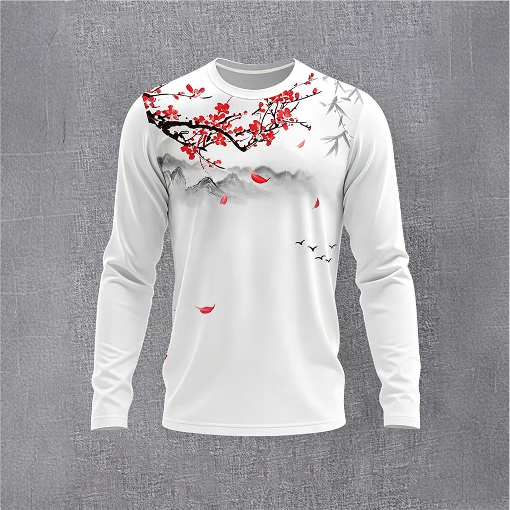 Chinese Style Ink Plum Blossom - مراجعة Base Layer Top وسعره