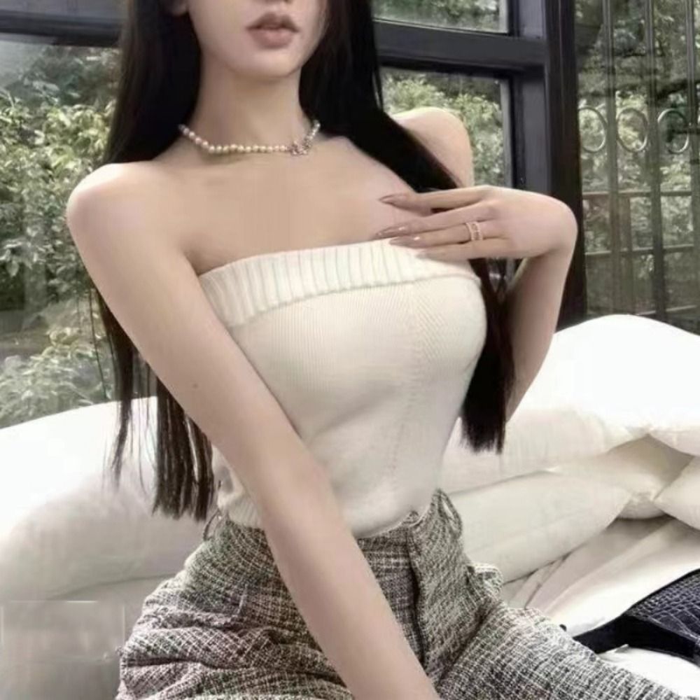 Strapless Bandeau Tube Top Cas - مراجعة Tank Top Ribbed وسعره