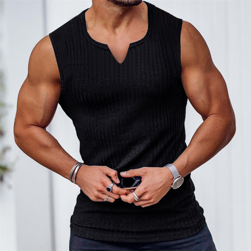 2024 Summer new men V-neck Ves - مراجعة Undershirt Crew Neck وسعره