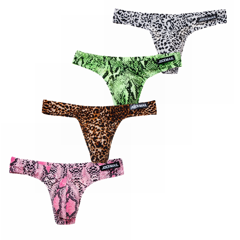 4PCS/Lot Leopard Sexy Men Biki - مراجعة Multi Pack Underwear وسعره
