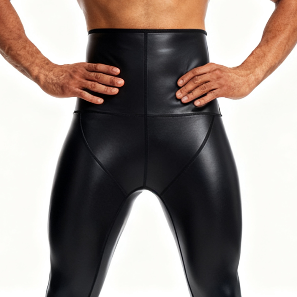Sexy Men PU Leather Long Pants - مراجعة Compression Long Pant وسعره