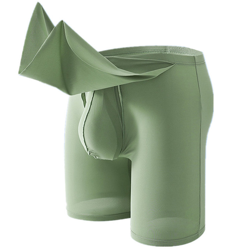 Men Underwear Cueca Solid Ice  - مراجعة Long Leg Trunk Men وسعره