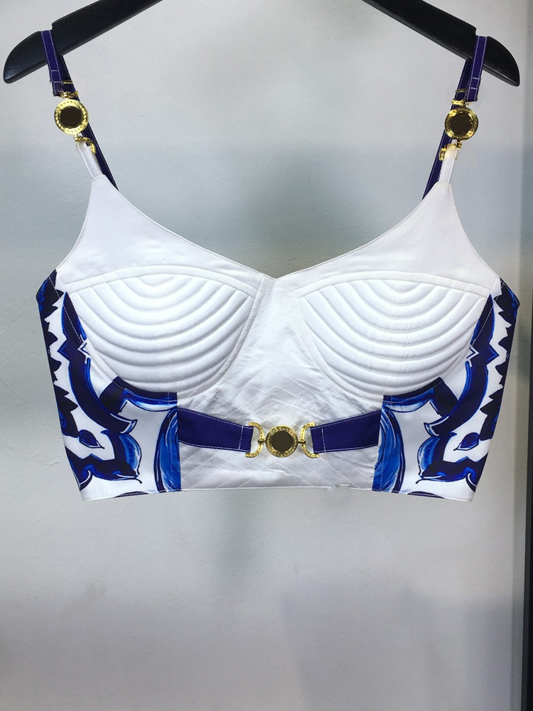 Summer Bohemain Blue And White - مراجعة Suspender Tank Top وسعره