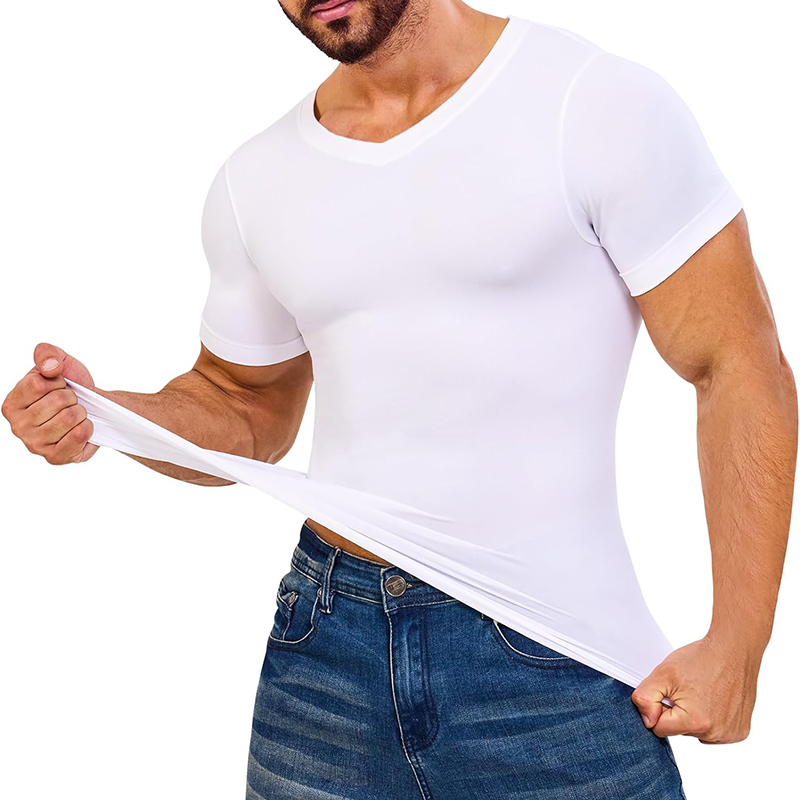 Men V Neck Compression Shirts  - مراجعة Undershirt Crew Neck وسعره