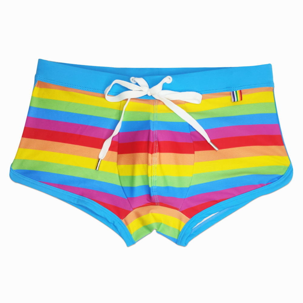 Rainbow Striped Men's Swimming - مراجعة Trunk Breathable Men وسعره