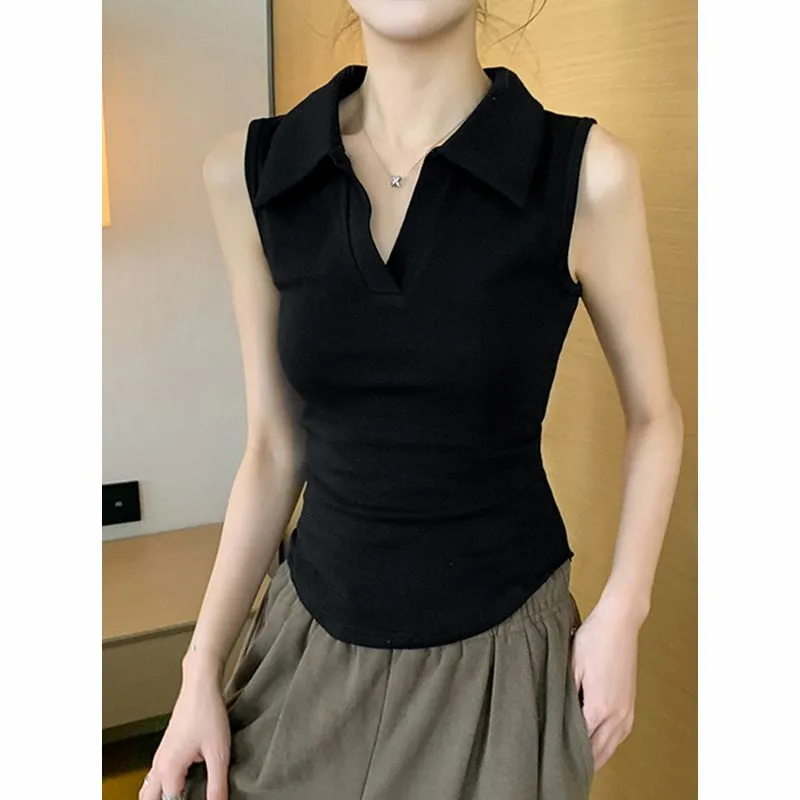 Women's White Sleeveless Polo  - مراجعة Tank Top Ribbed وسعره