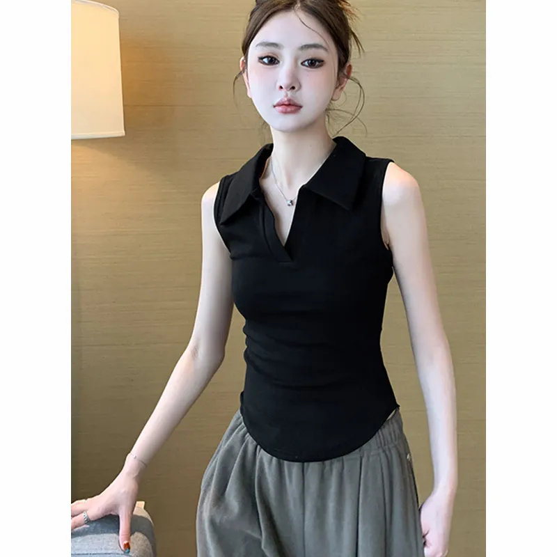 Women's White Sleeveless Polo  - مراجعة Tank Top Ribbed وسعره