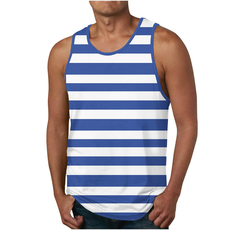 Men's Stripe Tank Tops Summer  - مراجعة Undershirt Crew Neck وسعره