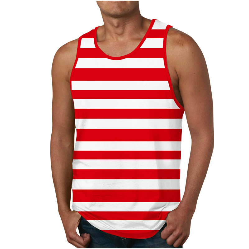 Men's Stripe Tank Tops Summer  - مراجعة Undershirt Crew Neck وسعره