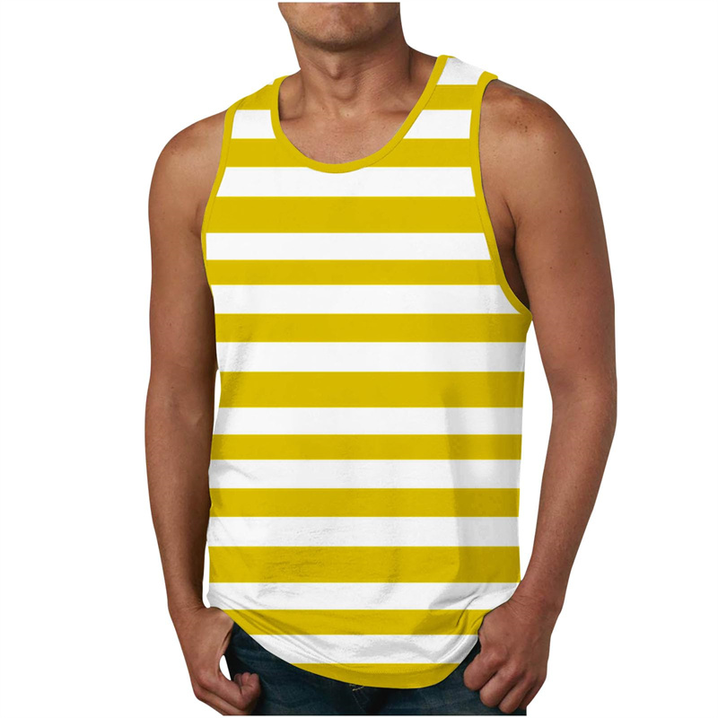 Men's Stripe Tank Tops Summer  - مراجعة Undershirt Crew Neck وسعره