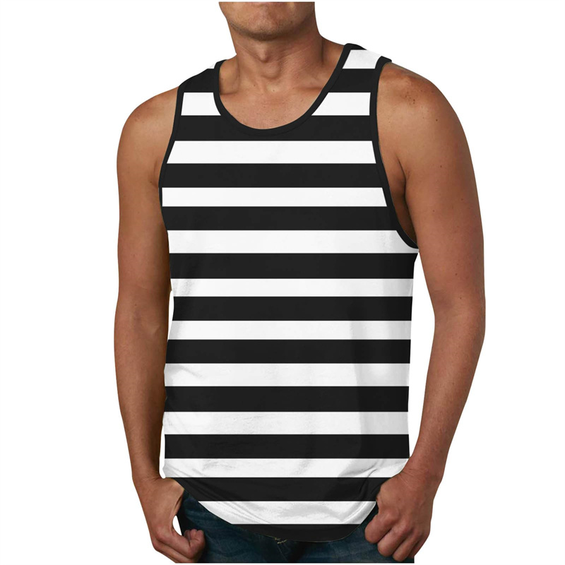 Men's Stripe Tank Tops Summer  - مراجعة Undershirt Crew Neck وسعره
