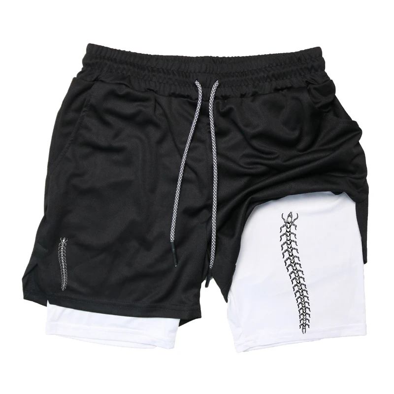 Print 2 in 1 Running Shorts fo - مراجعة Compression Shorts Athletes وسعره