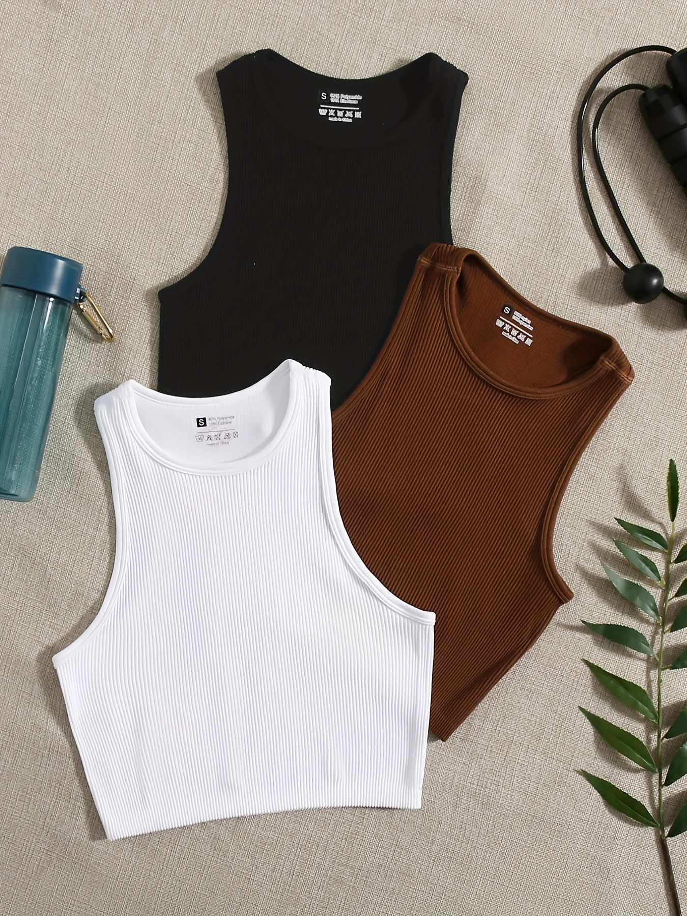 Ribbed Seamless Sports Bra Tan - مراجعة Tank Top Ribbed وسعره