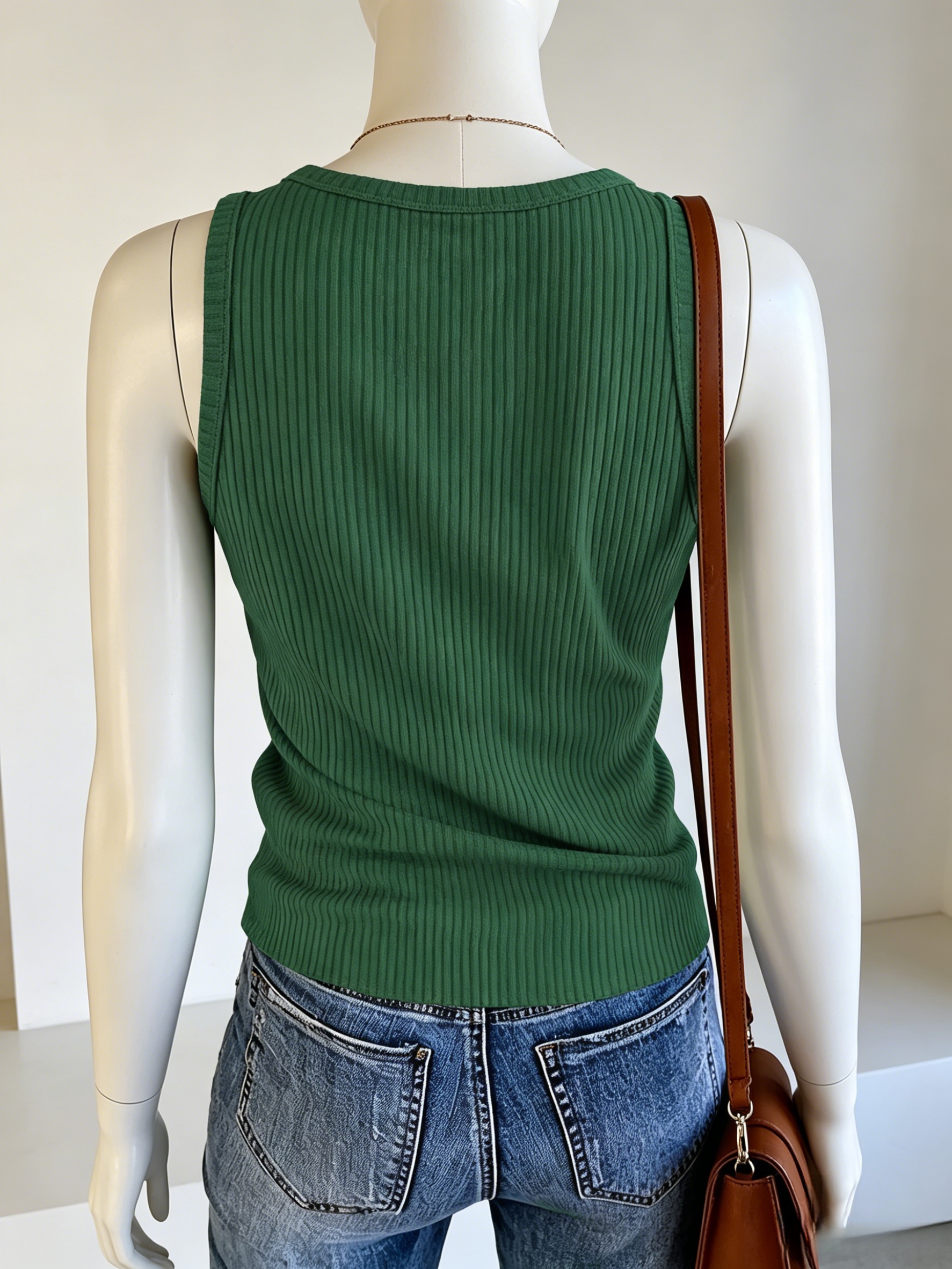 Plus Size Women Green Ribbed K - مراجعة Tank Top Ribbed وسعره
