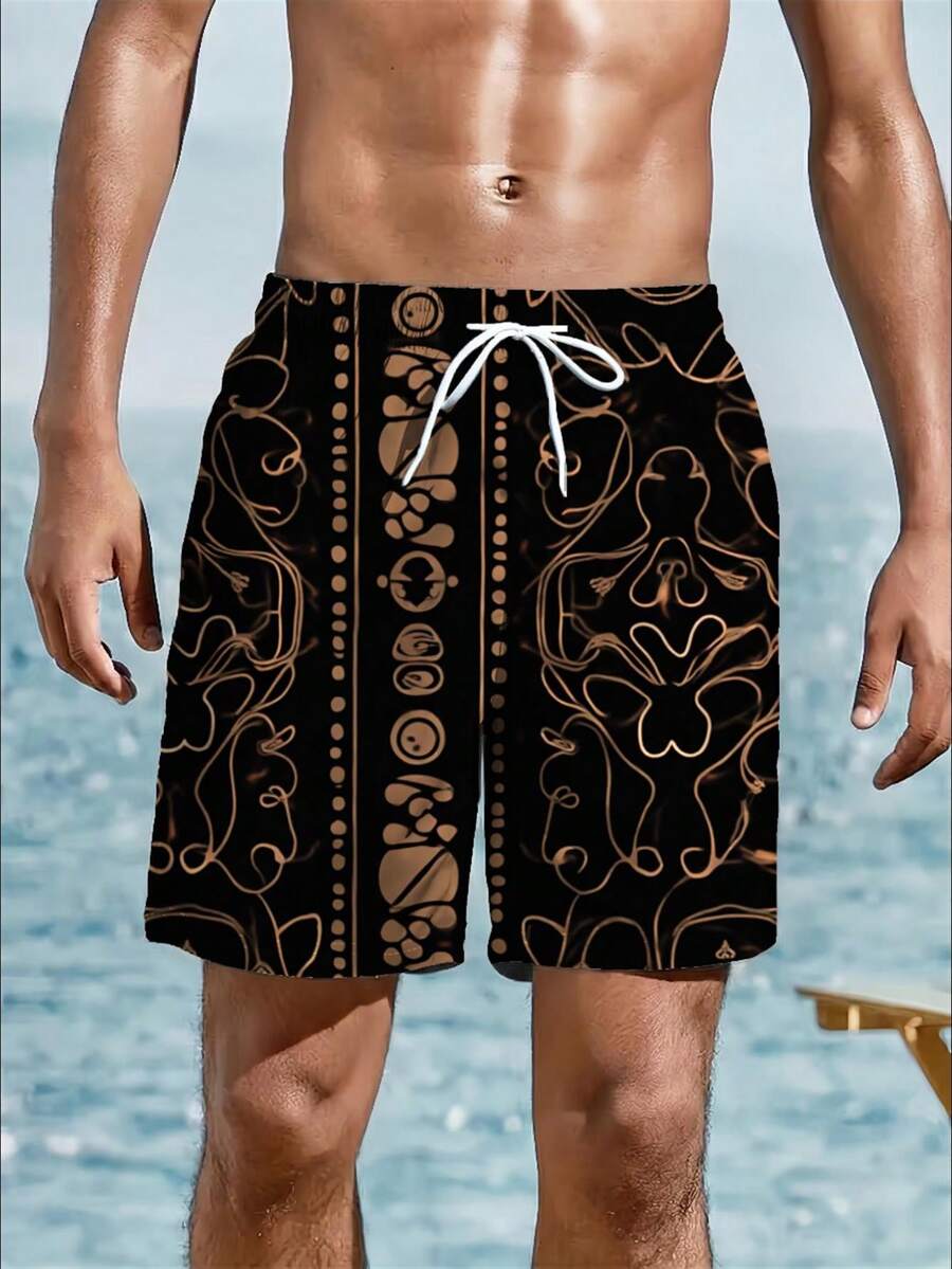 Mens Abstract Geometric Print  - مراجعة Trunk Breathable Men وسعره