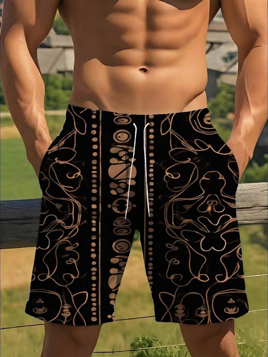 Mens Abstract Geometric Print  - مراجعة Trunk Breathable Men وسعره
