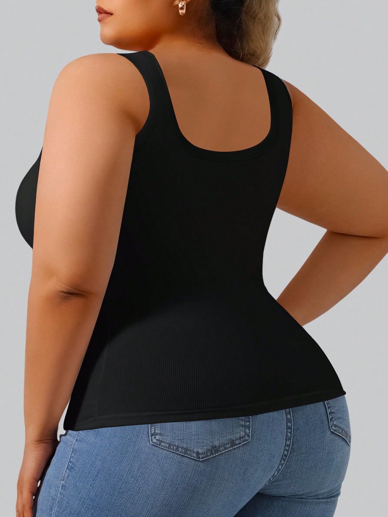 Plus Size Women's High Stretch - مراجعة Tank Top Ribbed وسعره