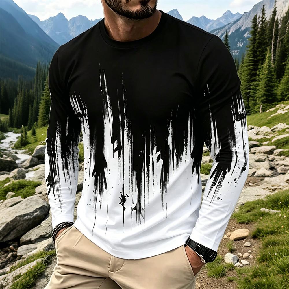 Men's Gradient Ink Splash Long - مراجعة Base Layer Top وسعره