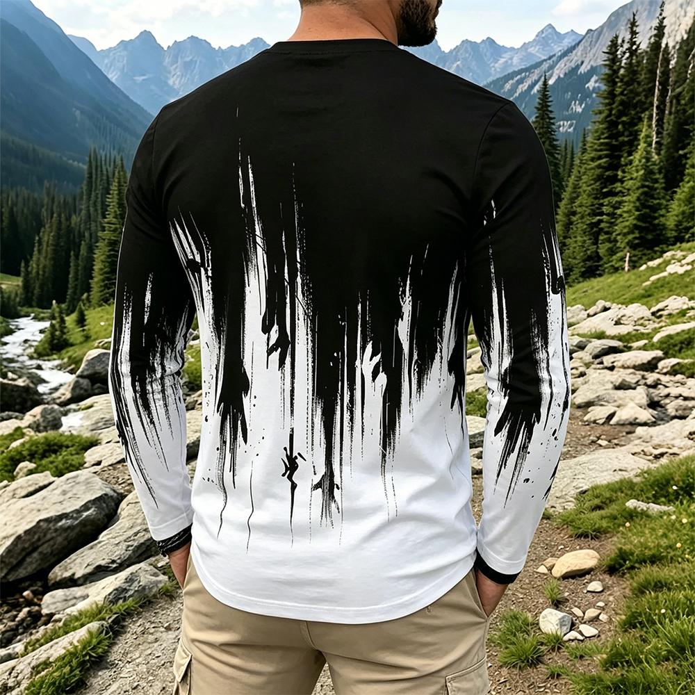 Men's Gradient Ink Splash Long - مراجعة Base Layer Top وسعره