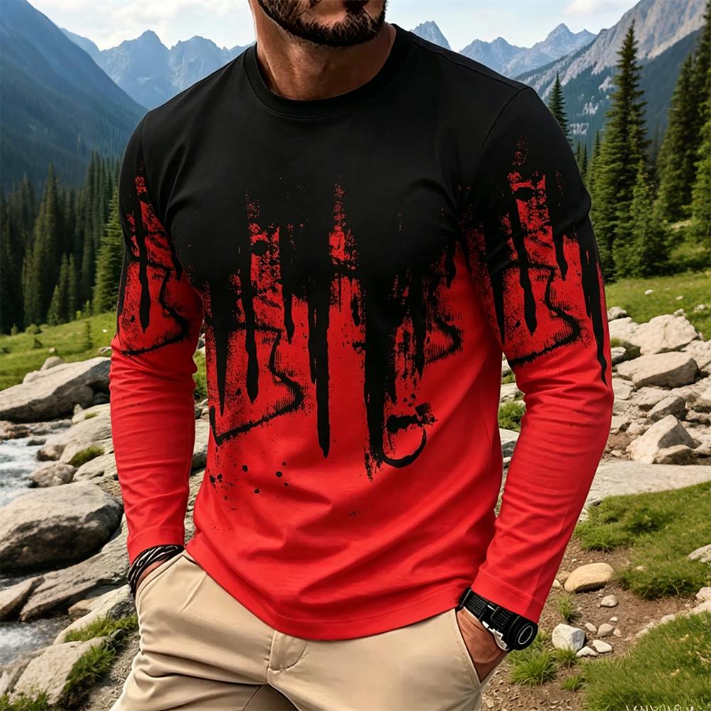 Men's Gradient Ink Splash Long - مراجعة Base Layer Top وسعره